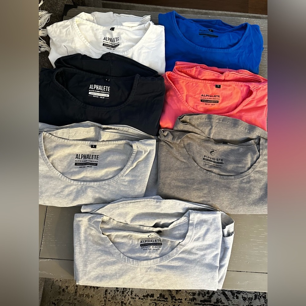 ALPHALETE WIDE NECK TEE BUNDLE SIZE LARGE